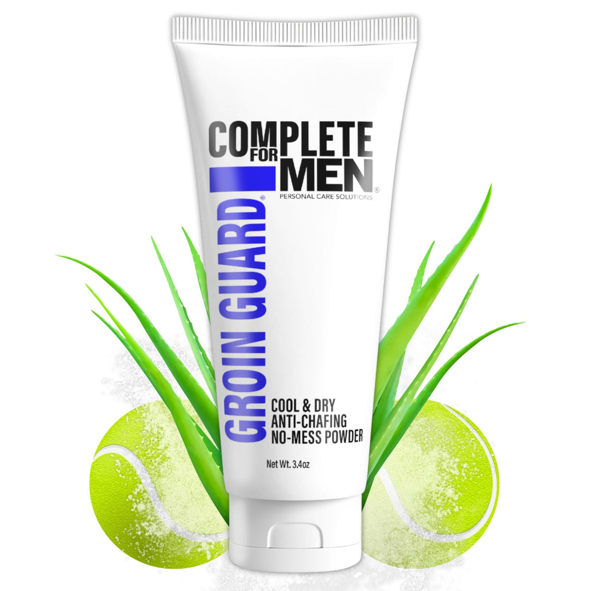 Complete For Men Groin Guard Anti Chafing Cream - Talc & Aluminum Free, Non-Greasy, 3.4