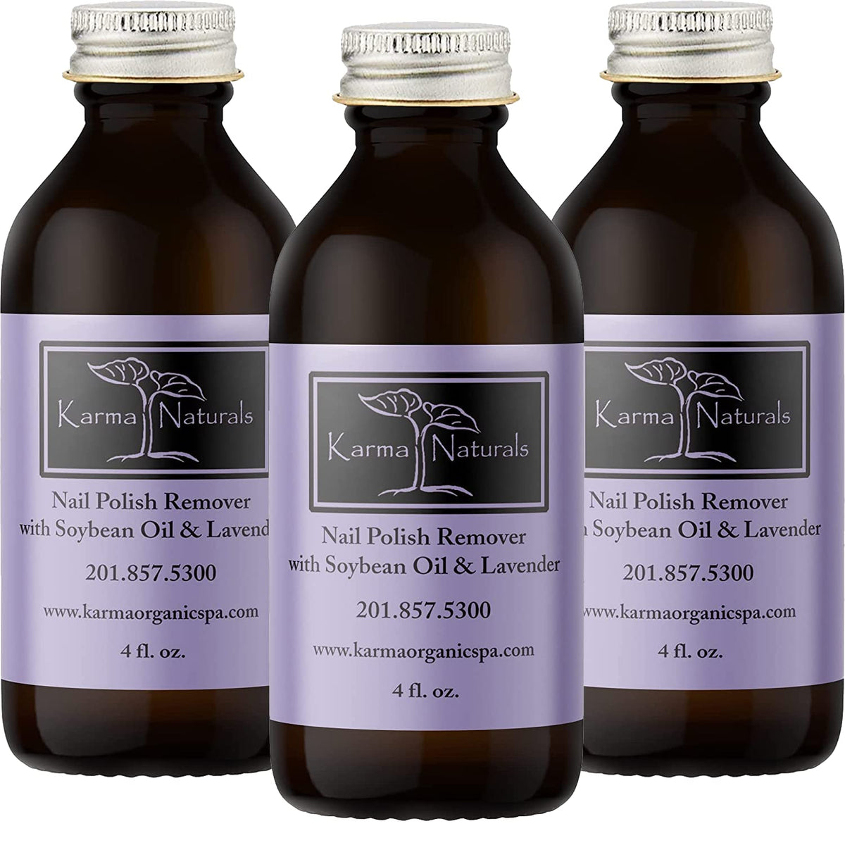 Karma Organic Nail Polish Remover, Non-Toxic & Vegan with Soybean & Lavender Oil, 12 fl oz (3 Pack)