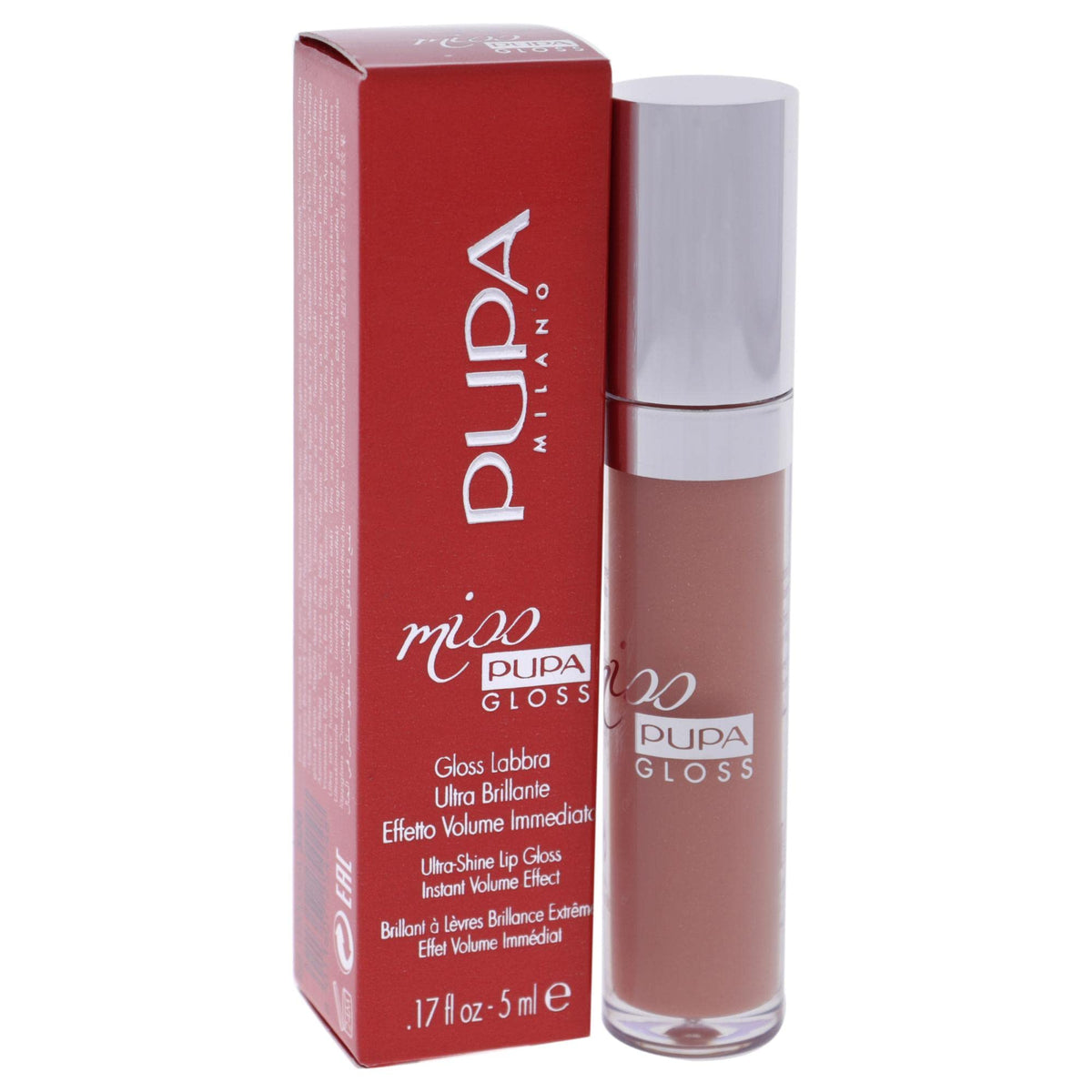 Pupa Milano Miss Milano Lip Gloss - Shiny, Smooth, Plump - Soft Kiss, 0.17 Oz