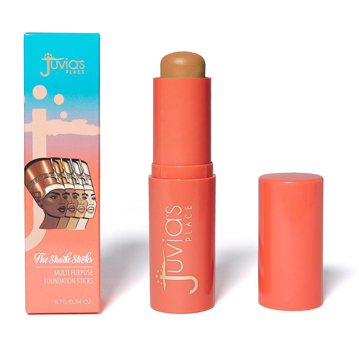 Juvia'S Place Shade Stick Foundation & Concealer, Dominica Tan, .34 Oz - Golden Undertone