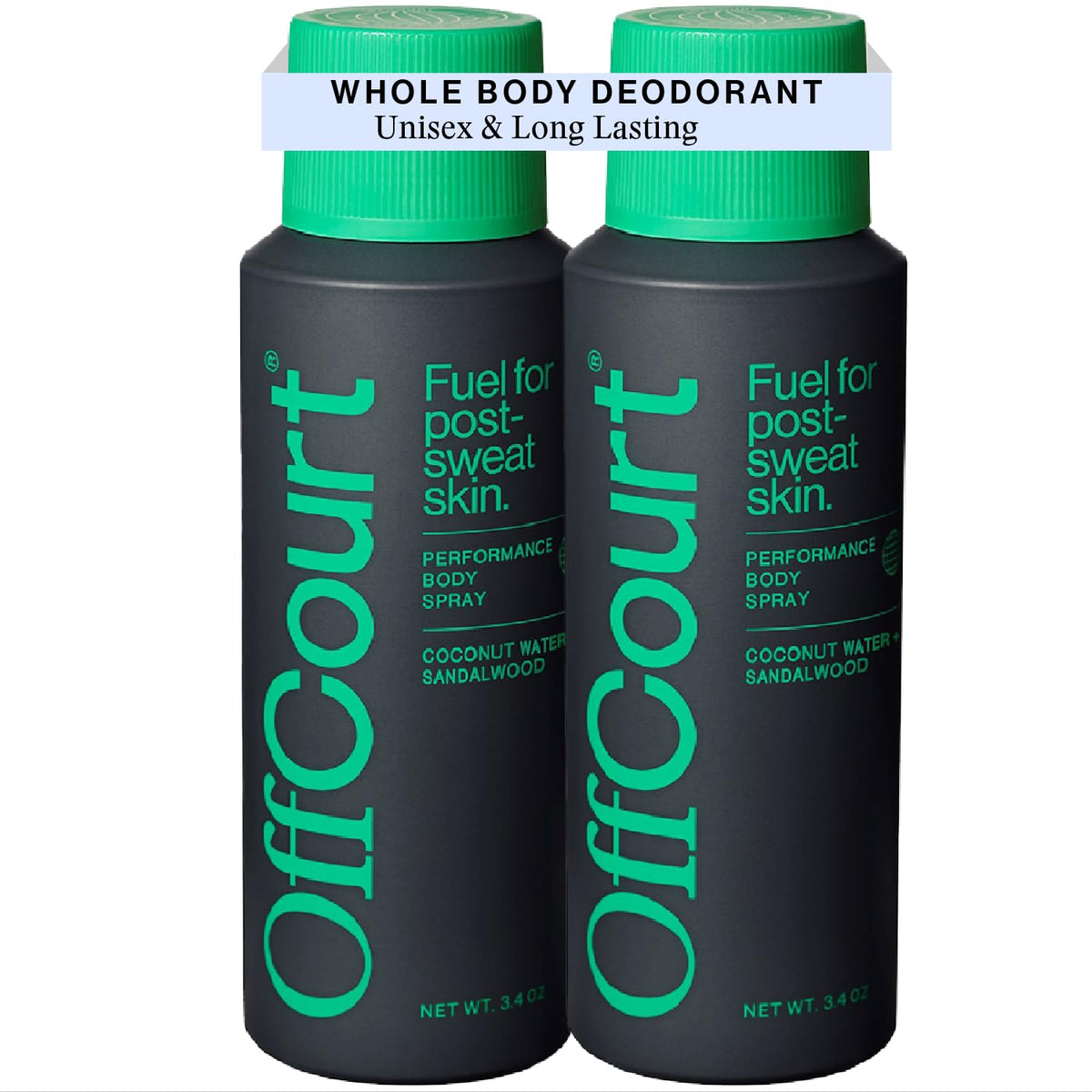 Offcourt Natural Deodorant Body Spray For Men & Women - Aluminum Free, Coconut Water & Sandalwood, 3.4 Oz