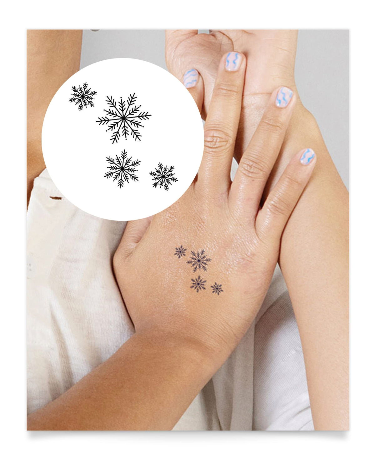 Inkbox Let It Snow Temporary Tattoo - Semi-Permanent, Water-Resistant, 2X2 In, Lasts 1-