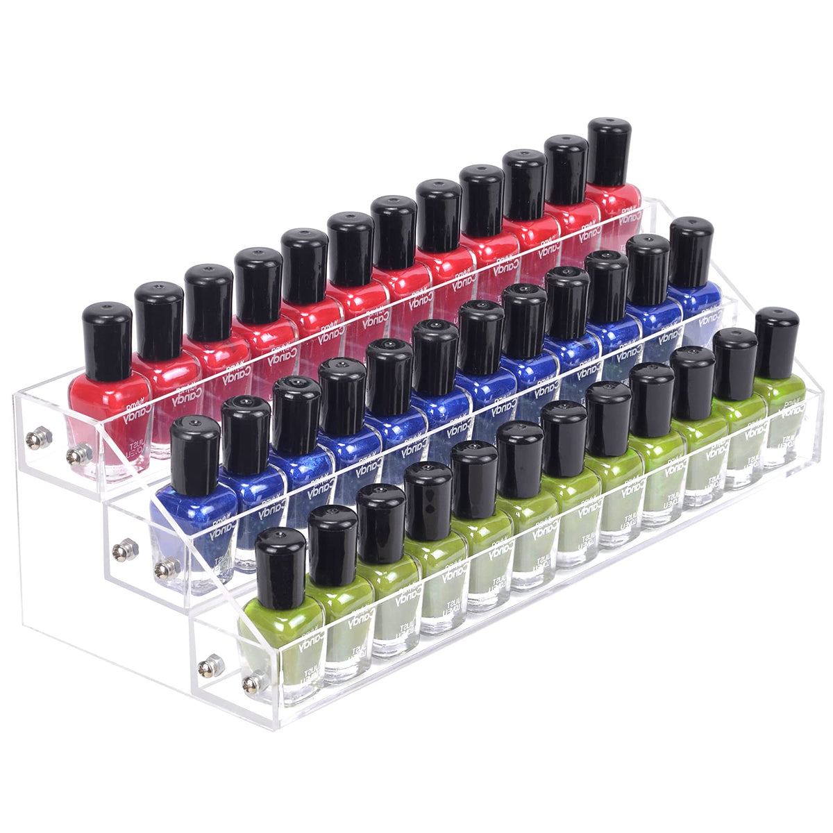 Umirokin 3-Tier Acrylic Nail Polish Rack - Organizer for 36-56 Bottles, Clear Display Stand