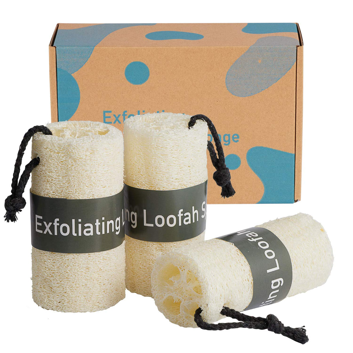 Hankk Premium Exfoliating Loofah Sponge - Natural Bath Scrubber For Body & Shower