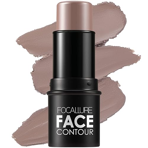 Focallure Cream Contour Stick - Matte Bronzer, Buildable Coverage, Long Lasting, Hazel Wood