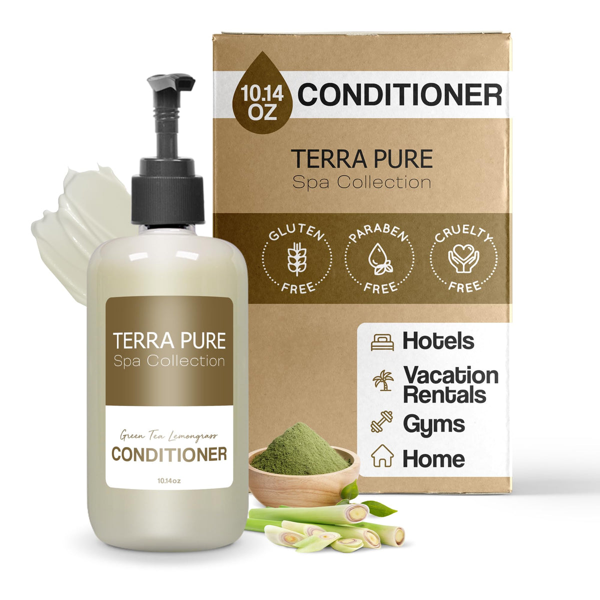 Terra Pure Spa Collection Conditioner - 10.14 Oz Pump Bottle For Hotel Amenities