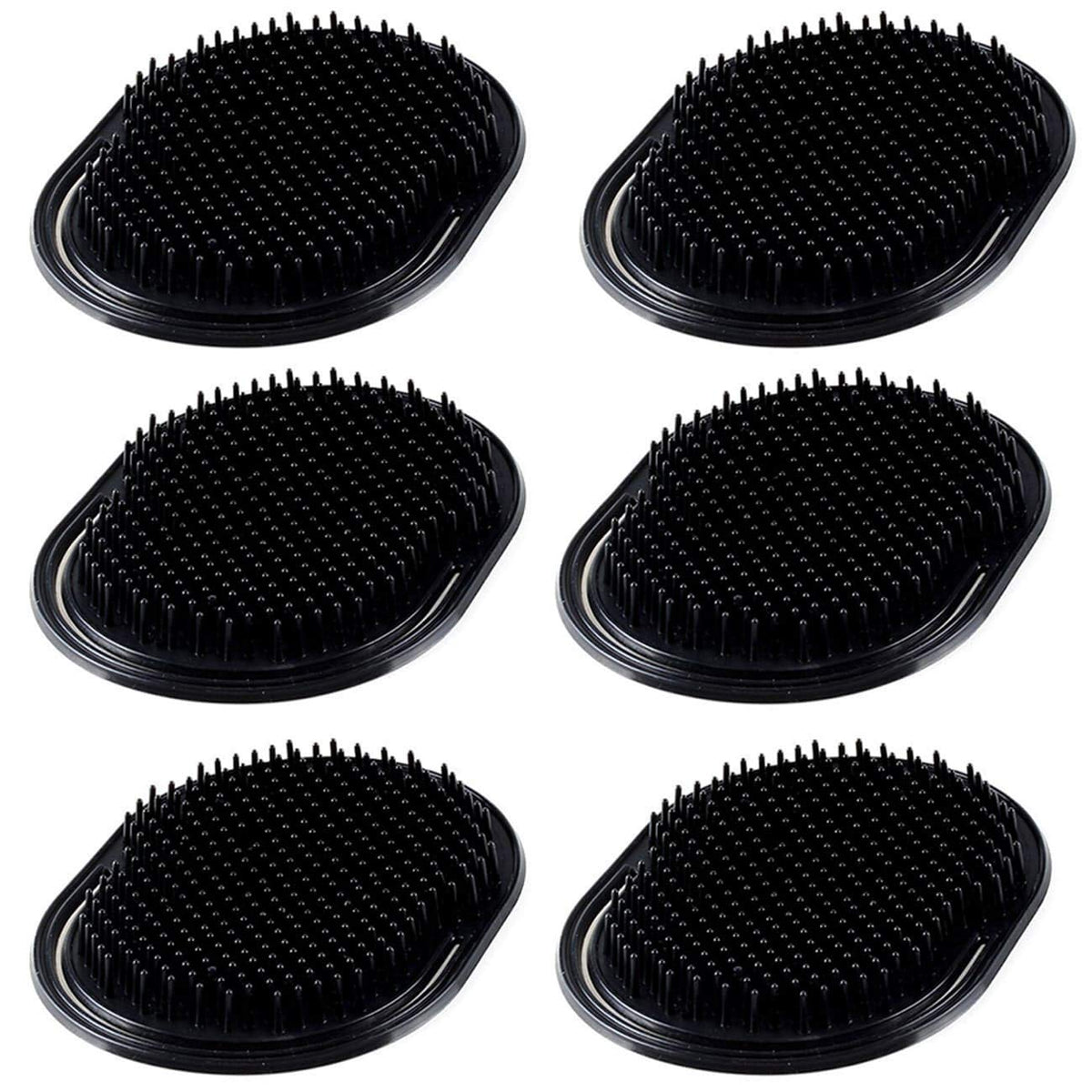 Rolybag 6Pcs Portable Hair Comb Set - Black Plastic Massage Comb for Men & Pets