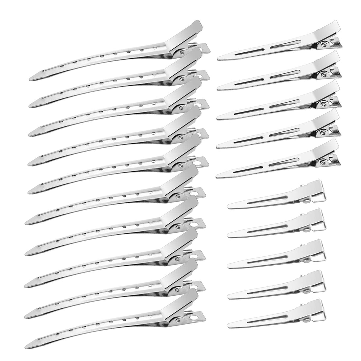 Wilnakwel 40 Pcs Metal Duck Billed Hair Clips - Silver Alligator Clips For Styling & Diy