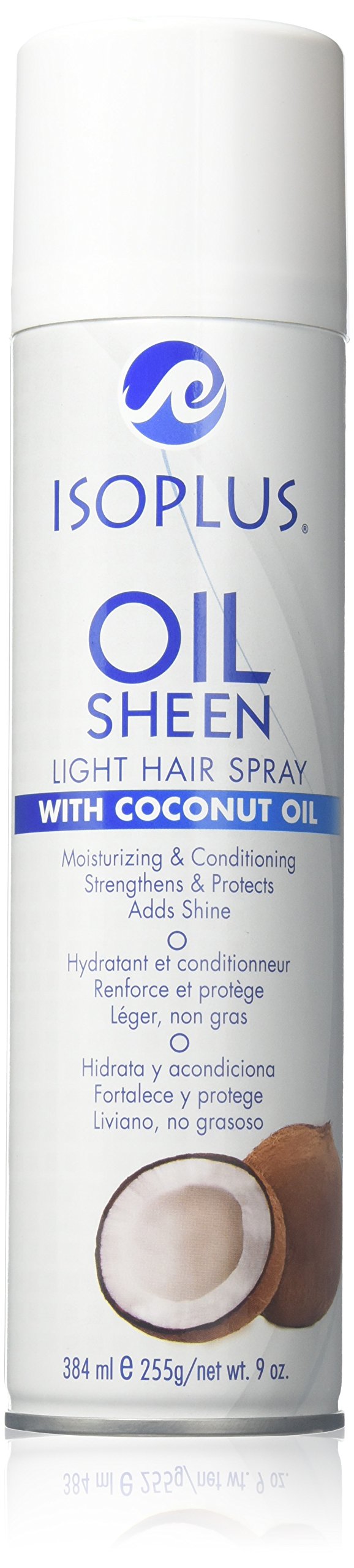 Isoplus Coconut Oil Sheen Light Spray - 9 Oz Hair Moisturizer And Shine Enhancer