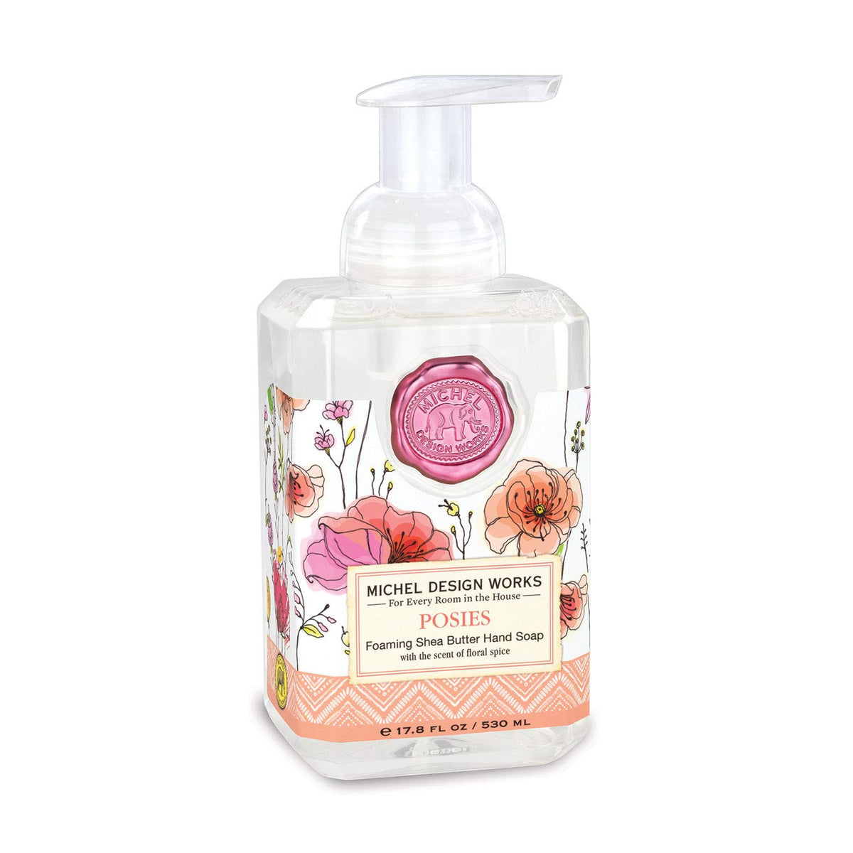 Michel Design Works Foaming Hand Soap - Posies Scented Liquid Soap For Home & Kitchen