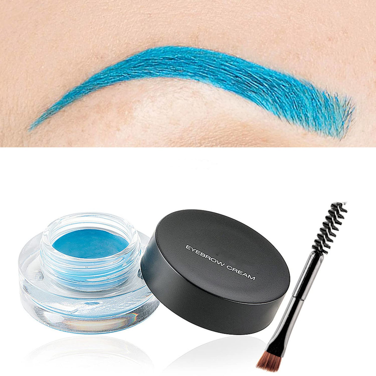 Melemando 12 Color Eyebrow Cream Pomade Gel, Long Lasting Waterproof, H11 Sky Blue, 1.06