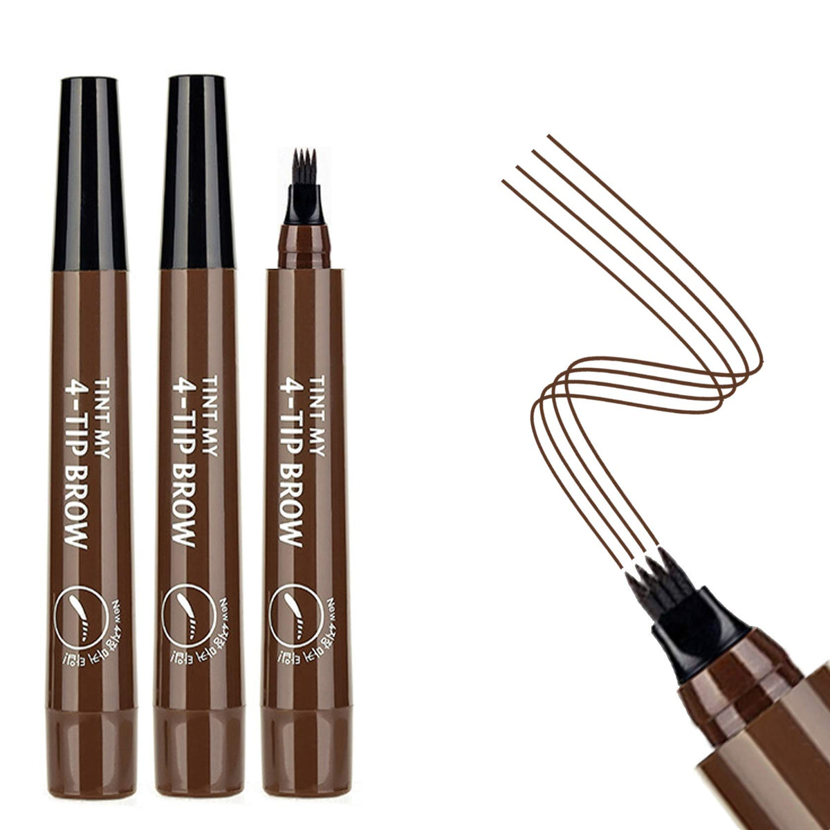 Awccxmym Dark Brown Eyebrow Pencil - 3Pcs Waterproof Microblading For Natural Makeup