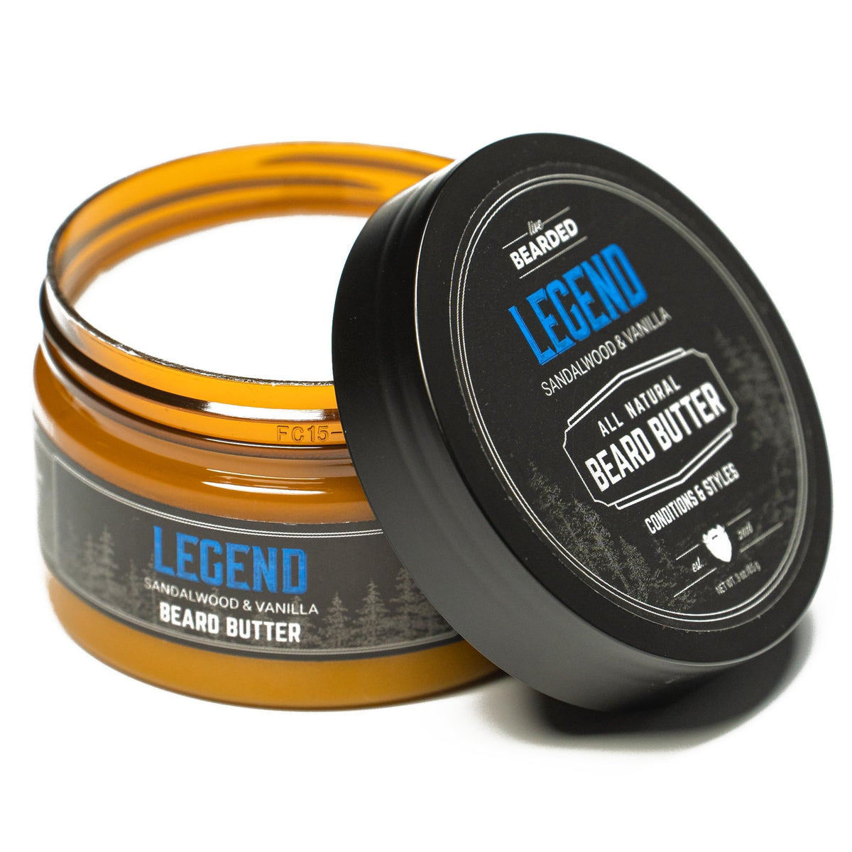 Live Bearded Beard Butter 3 Oz - All-Natural Leave-In Conditioner, Legend Scent - Sandalwood, Vanilla