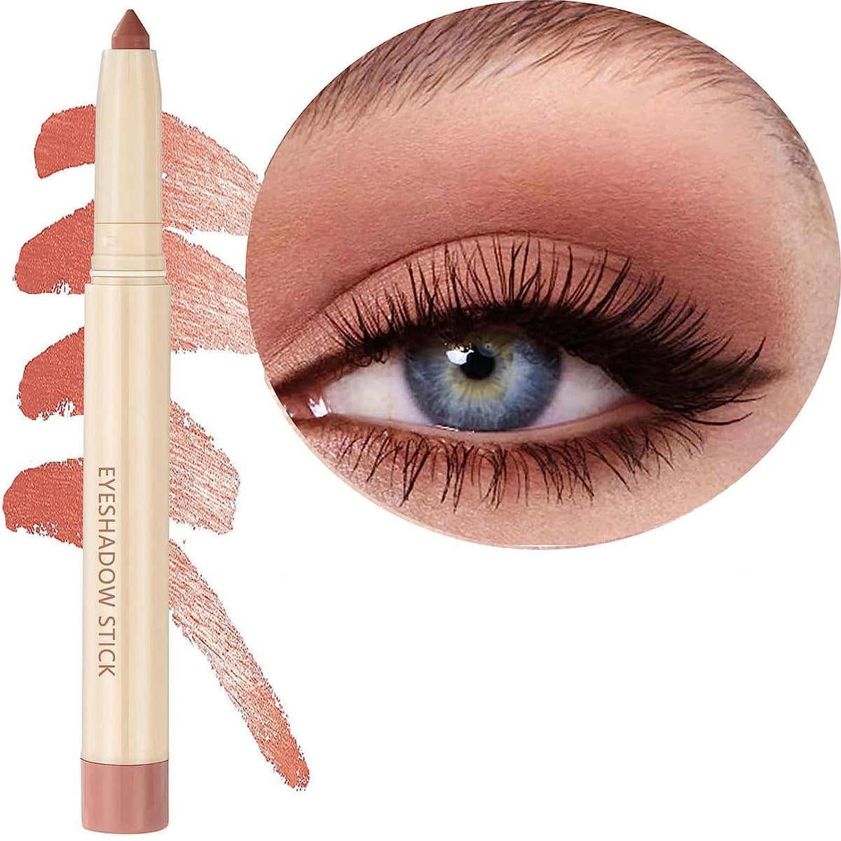 Metfdlaig Matte Eyeshadow Stick - Waterproof, High Pigment Cream Pencil, 02# Enthusiasm Matte