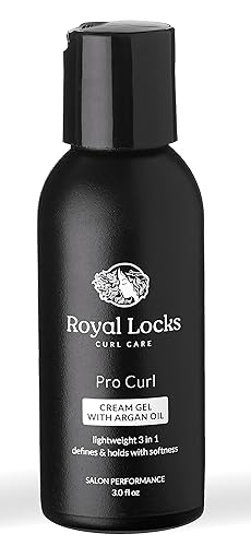 Royal Locks Pro Curl Defining Cream with Argan Oil - Anti-Frizz Gel for Curly Hair, 3 fl oz