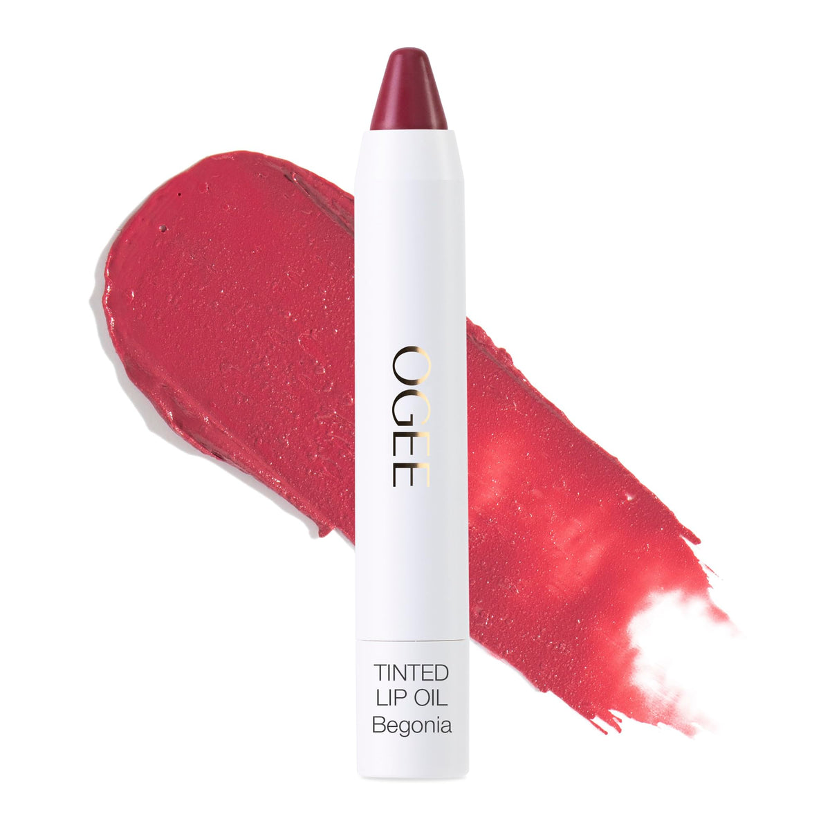 Ogee Tinted Sculpted Lip Oil - Organic Lip Stain with Coconut Oil & Vitamin E, Begonia Color