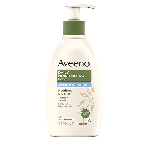 Aveeno Daily Moisturizing Lotion, 12 Fl Oz – Lightweight, Fast-Absorbing, Fragrance-Free