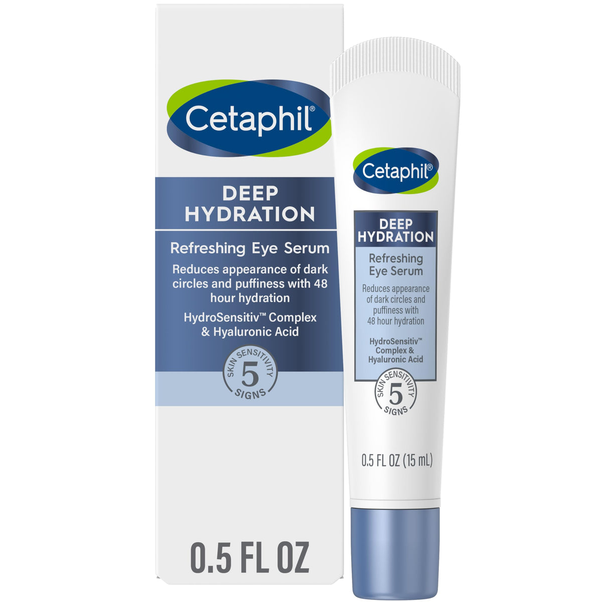 Cetaphil Deep Hydration Eye Serum - 48Hr Hydrating Under Eye Cream With Hyaluronic Acid, 0.5 Fl Oz