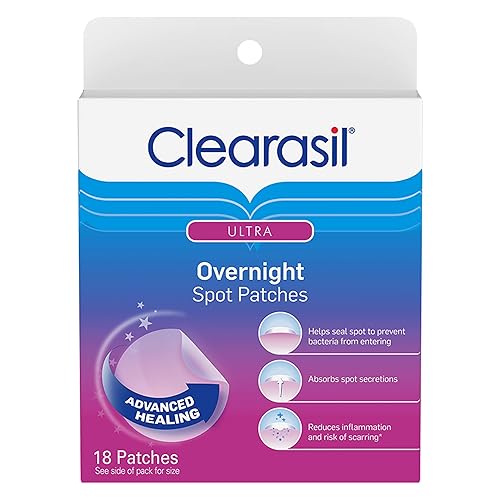 Clearasil Overnight Spot Patches, Hydrocolloid Acne Treatment, 18 Count Blemish Stickers