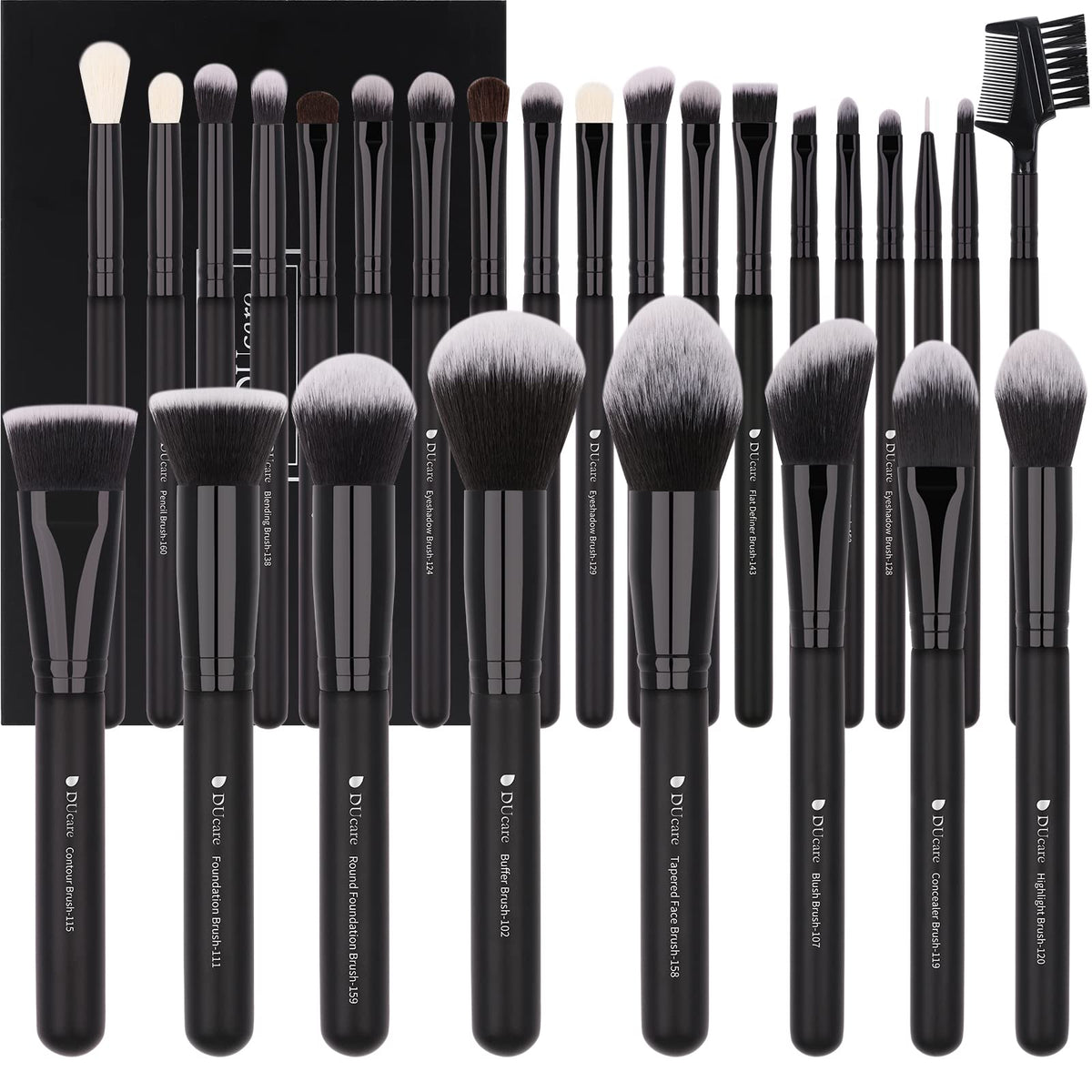 DUcare 27Pcs Makeup Brushes Set - Professional Synthetic Kabuki & Face Brushes in White