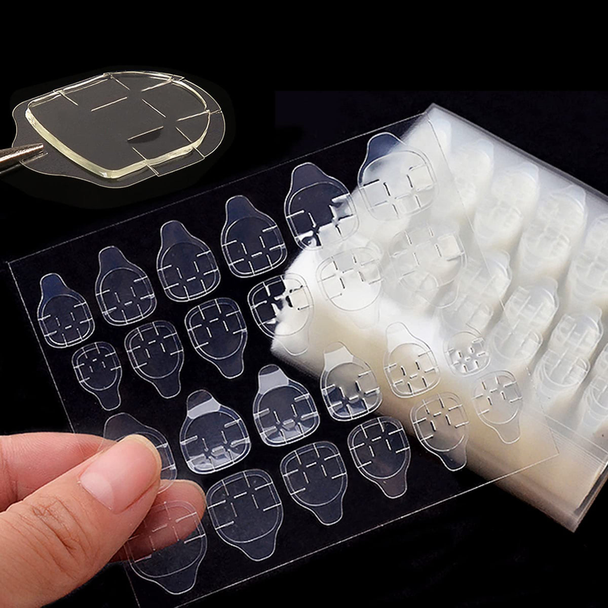 Gakonp 720Pcs Nail Adhesive Tabs - Waterproof Double-Sided Glue Stickers For Diy Manicure