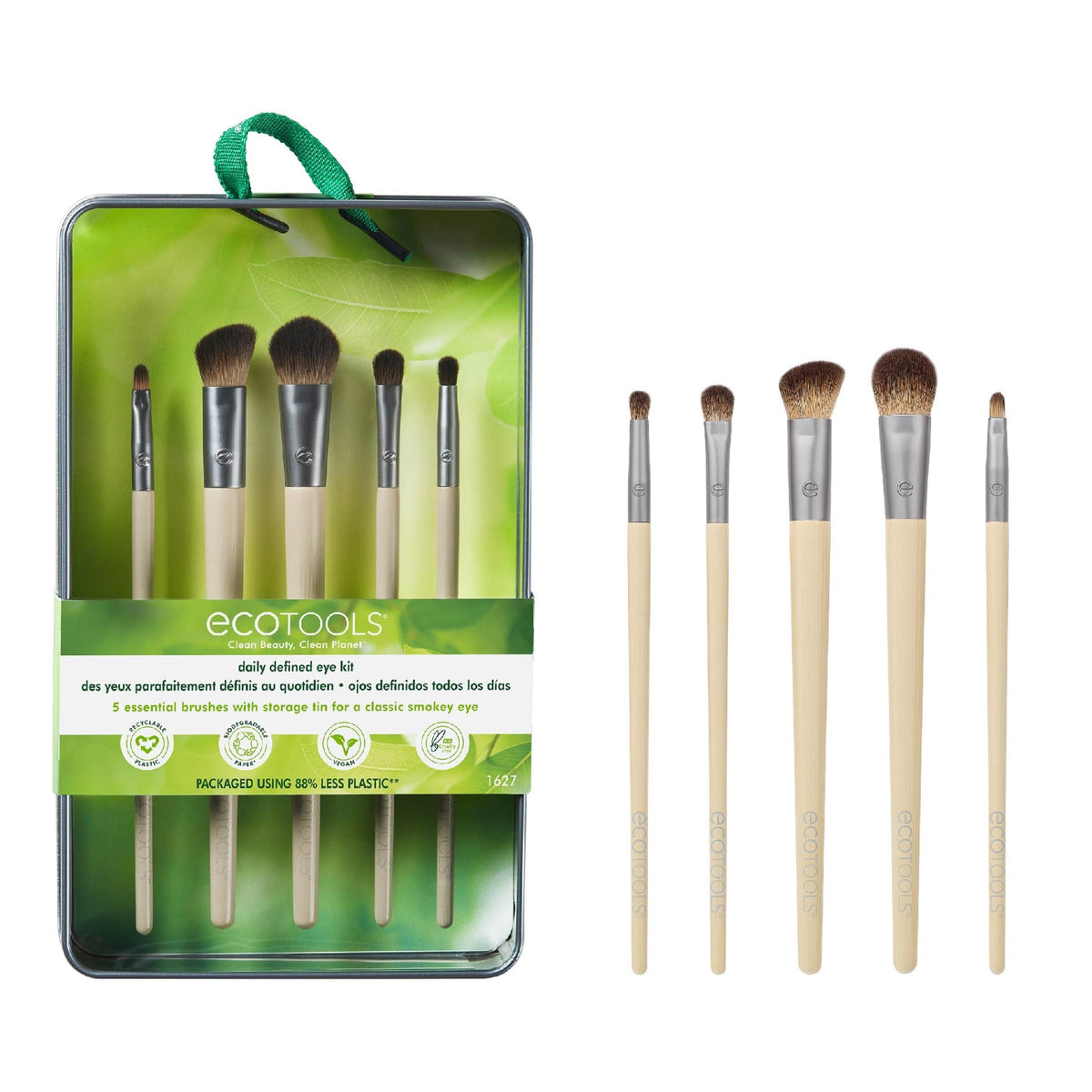 Ecotools 5 Piece Daily Defined Eye Brush Kit - Eco-Friendly, Synthetic Hair, Cruelty-Free