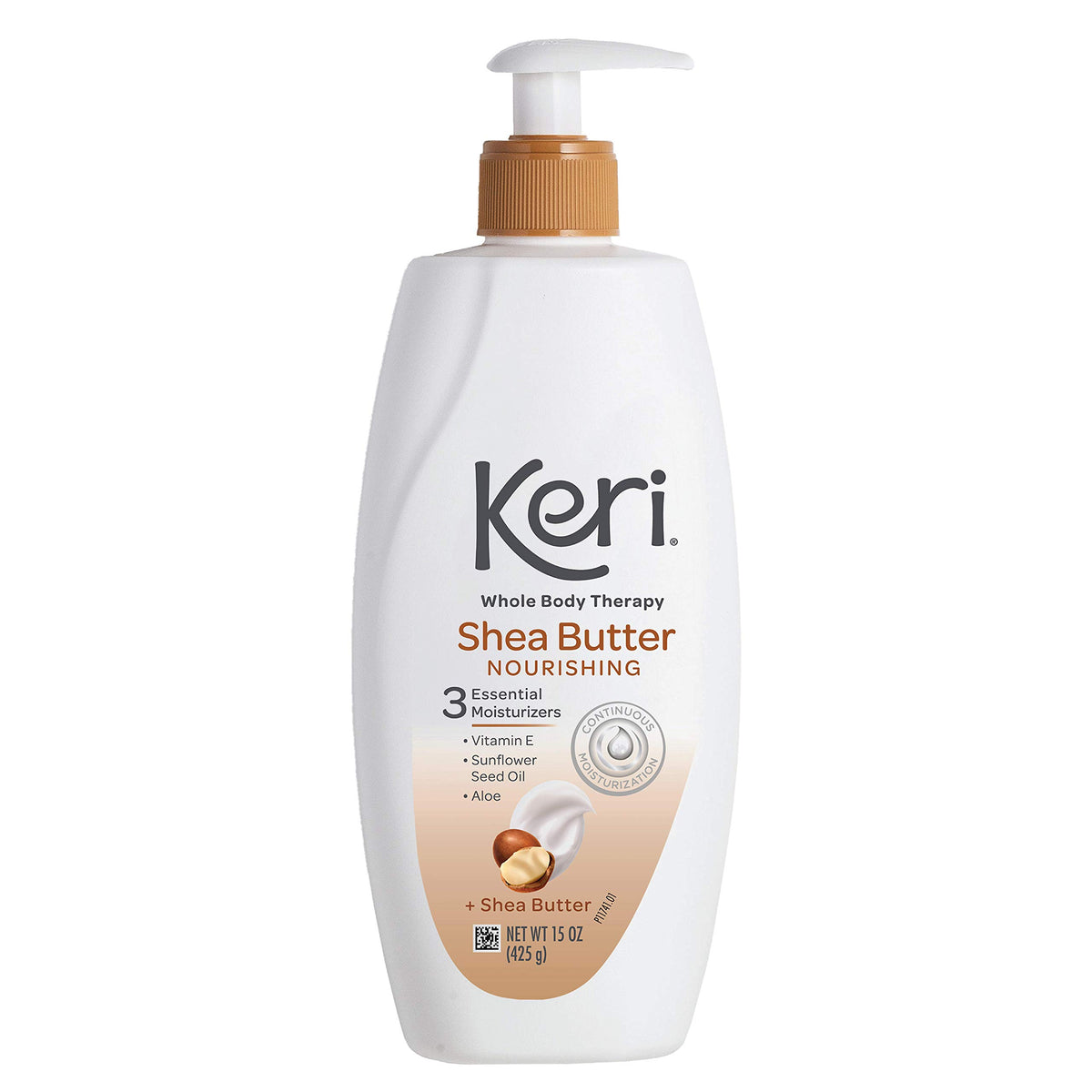 Keri Shea Butter Lotion 15 Oz - Nourishing Moisturizer With Vitamin E, Aloe & Sunflower Oil