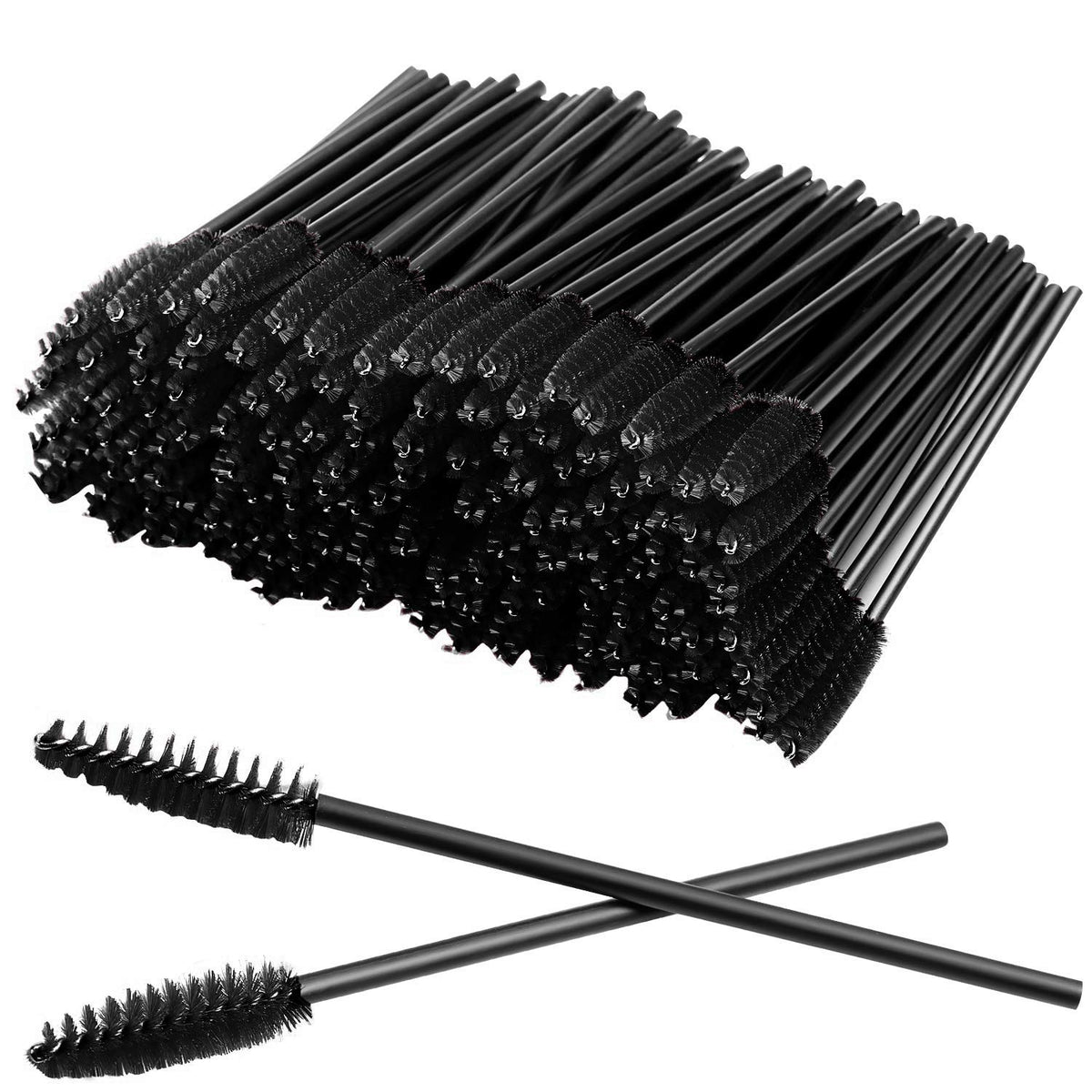 GUMIKE 100 Pcs Disposable Eyelash Mascara Brushes for Eyelash Extensions & Makeup, Black