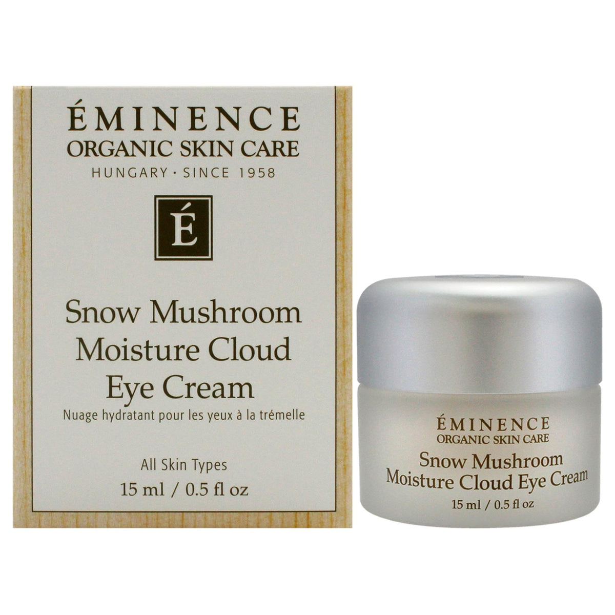 Eminence Organic Snow Mushroom Eye Cream - 0.5 Fl Oz Hydrating Moisture Cloud Formula