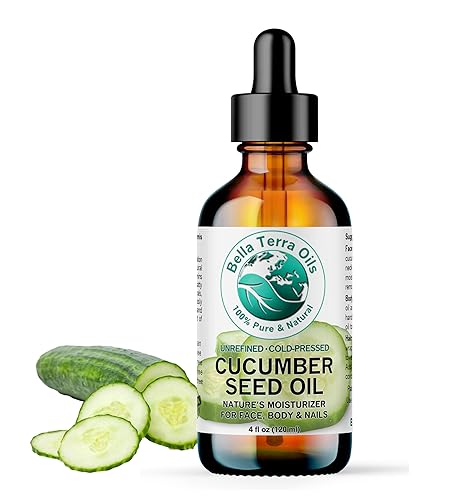 Bella Terra Oils Cucumber Seed Oil 4 oz - Rich in Linoleic Acid for Glowing Skin