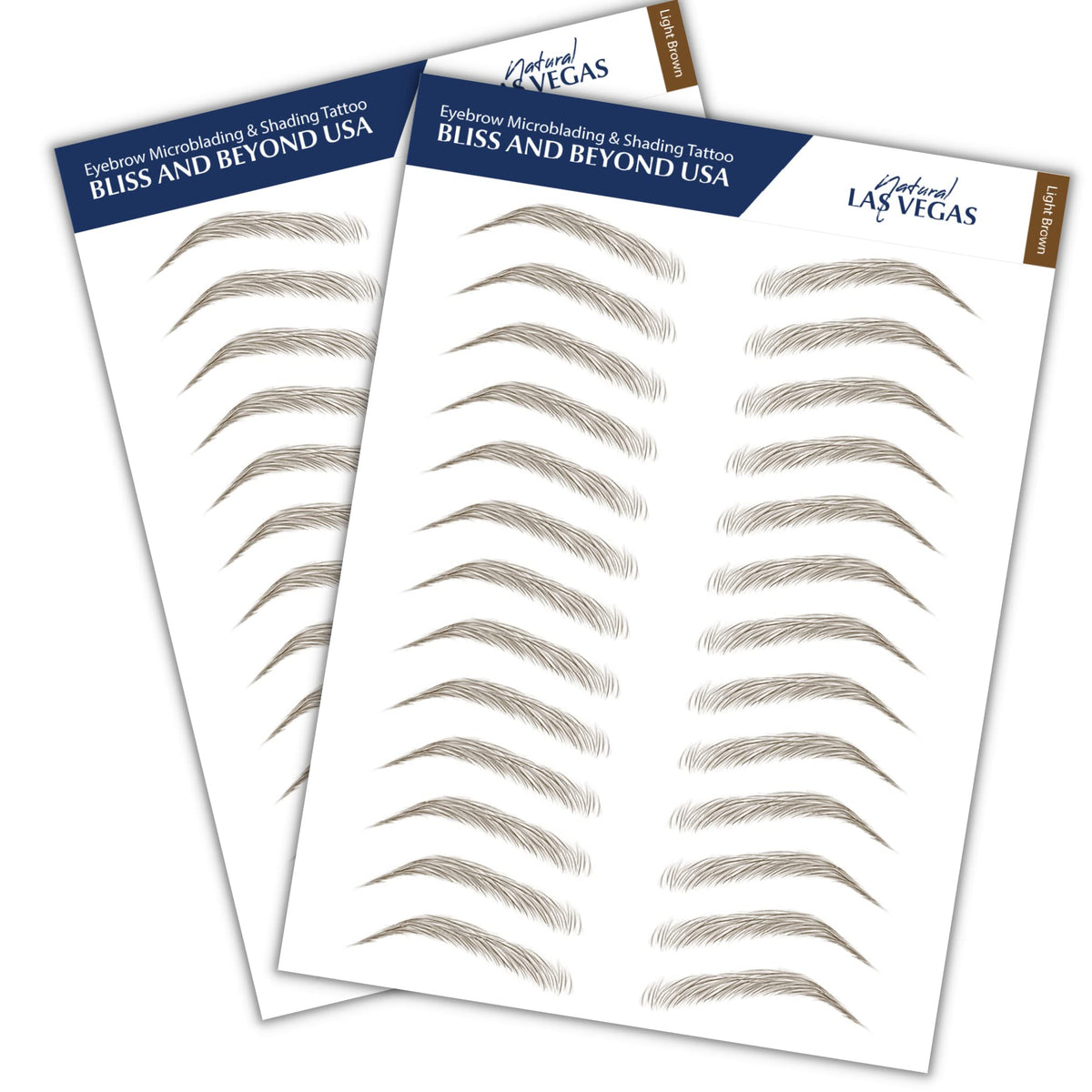 Bliss And Beyond Usa Waterproof Eyebrow Tattoo Stickers - Natural Light Brown For Alopecia & Cancer