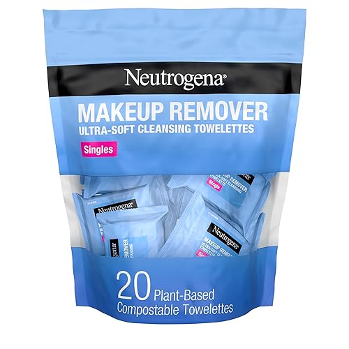 Neutrogena Makeup Remover Wipes, 20 Individually Wrapped Cotton Facial Towelettes, Alcohol-Free