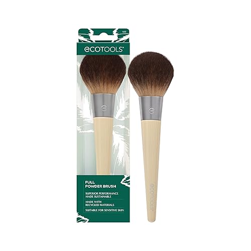 Ecotools Full Powder Brush - Fluffy, Soft Synthetic Bristles, Eco-Friendly, Cruelty-Free