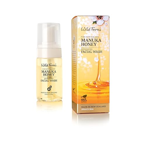 Wild Ferns Manuka Honey Facial Wash, 95% Natural, 100Ml - Refreshing Cleanser For Radiant Skin