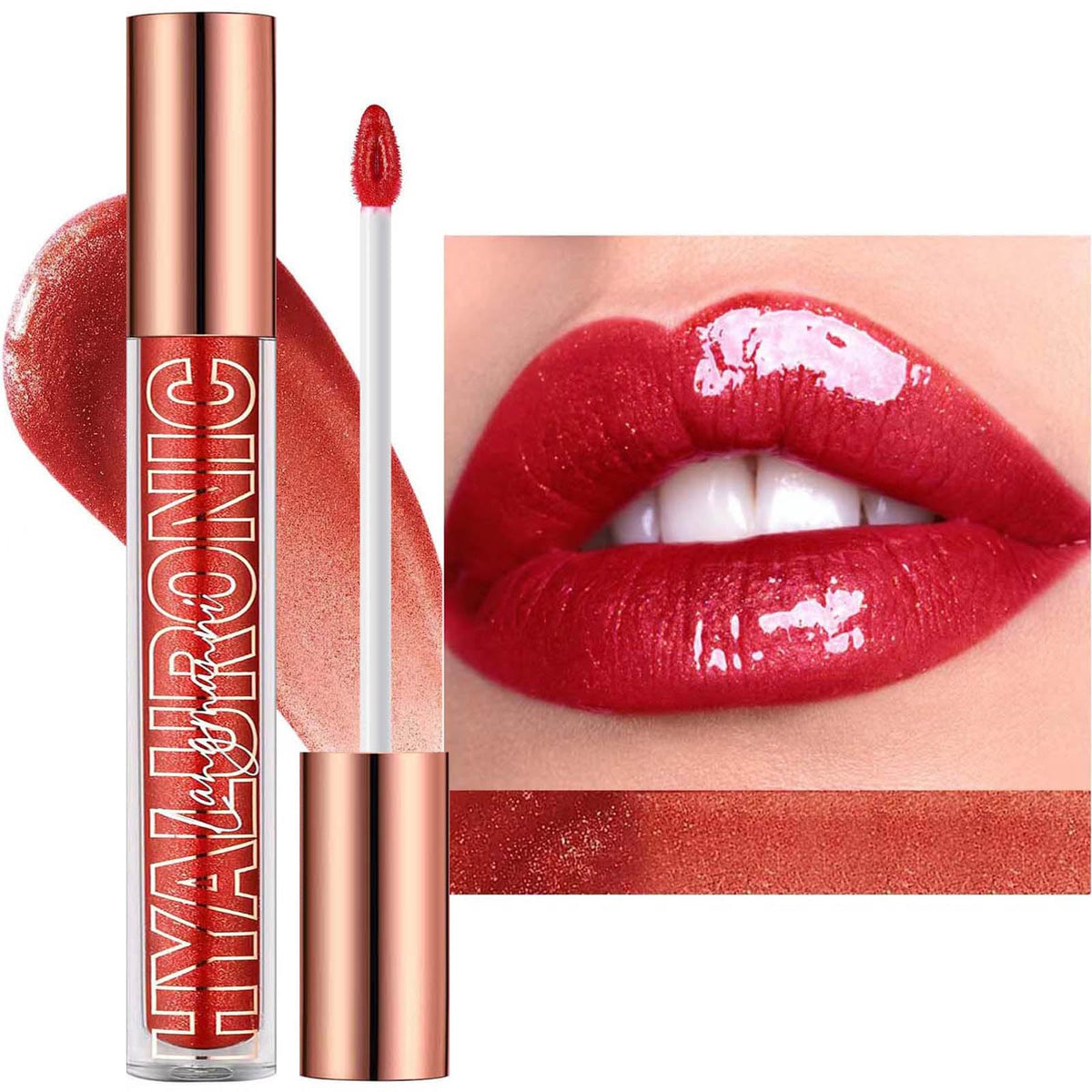 Twlbxmg Cherry Red Lip Gloss - Moisturizing Lip Plumper, High Shine, Vegan, Long-Lasting, 0