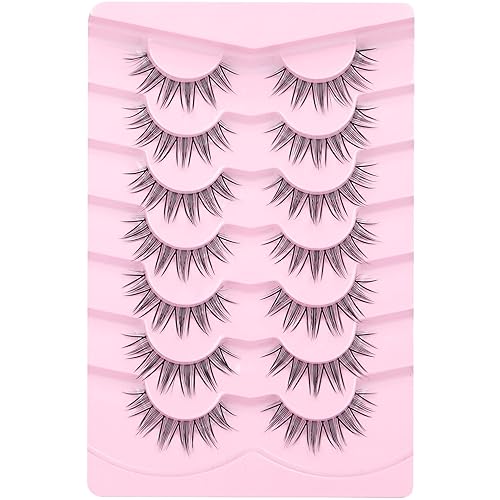 Eydevro Manga Lashes Mink False Eyelashes - Natural Wispy K-Pop Makeup With Clear Band, 1 Count