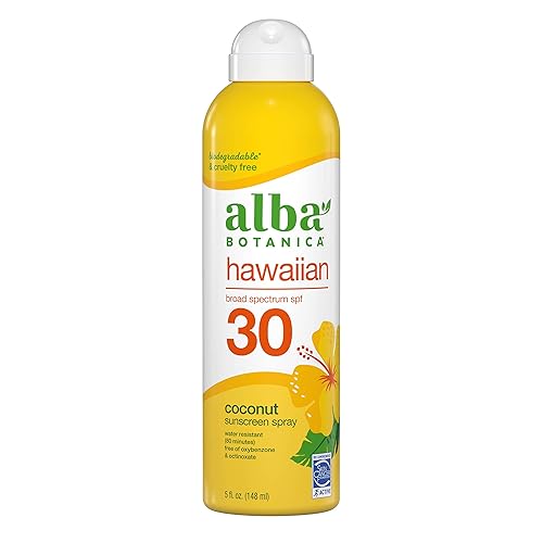 Alba Botanica Spf 30 Sunscreen Spray, Hawaiian Coconut, 5 Fl Oz, Water Resistant, Biodegradable