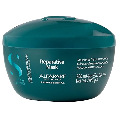 Alfaparf Milano Semi Di Lino Reparative Hair Mask - Color Safe, Vegan, 6.88 Oz