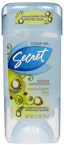 Secret Antiperspirant Deodorant, Clear Gel, Cocoa Butter Kiss, 2.6 Oz (Pack Of 3)