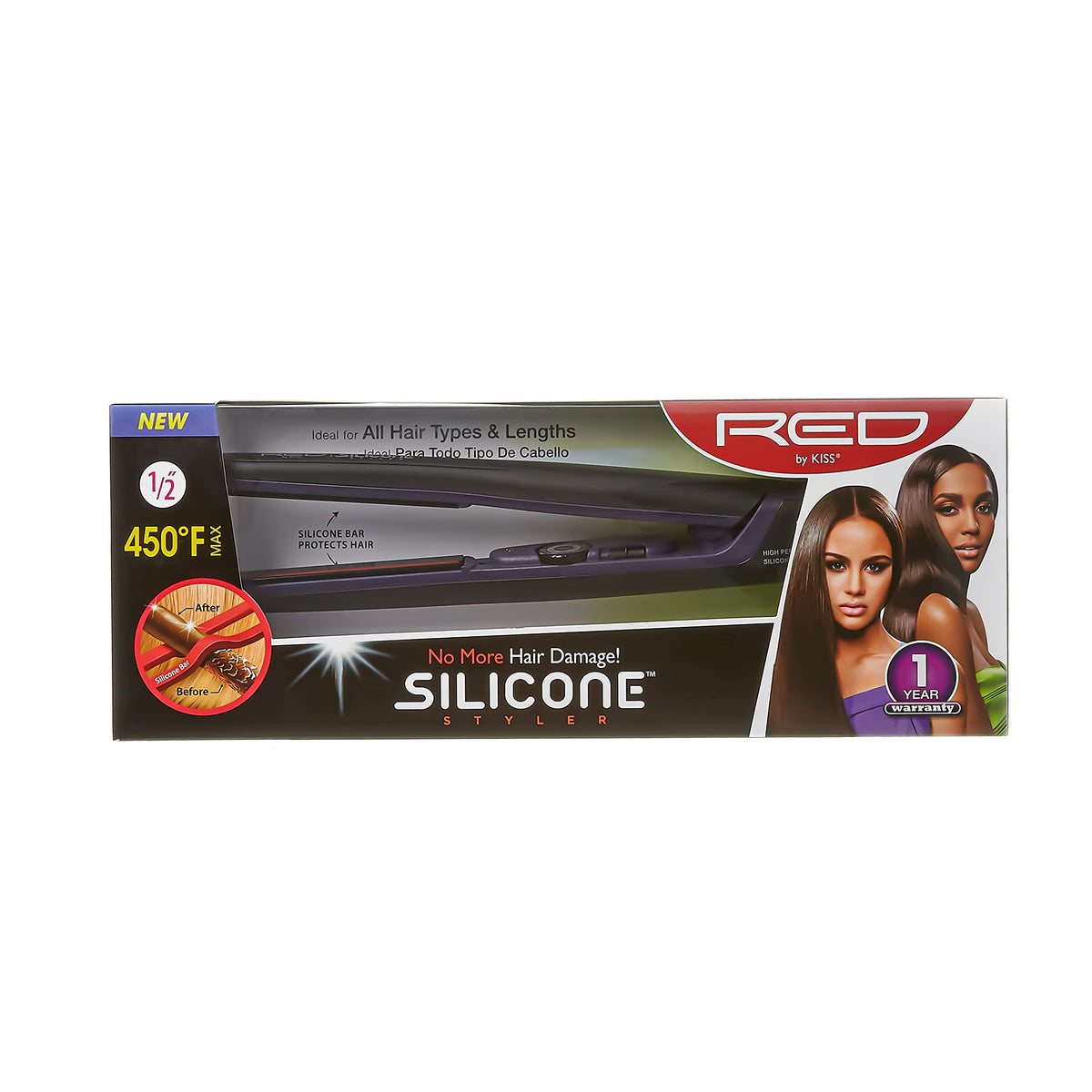 RED by KISS No More Hair Damage Silicone Hair Styler (1/2&quot;) - 1 Count