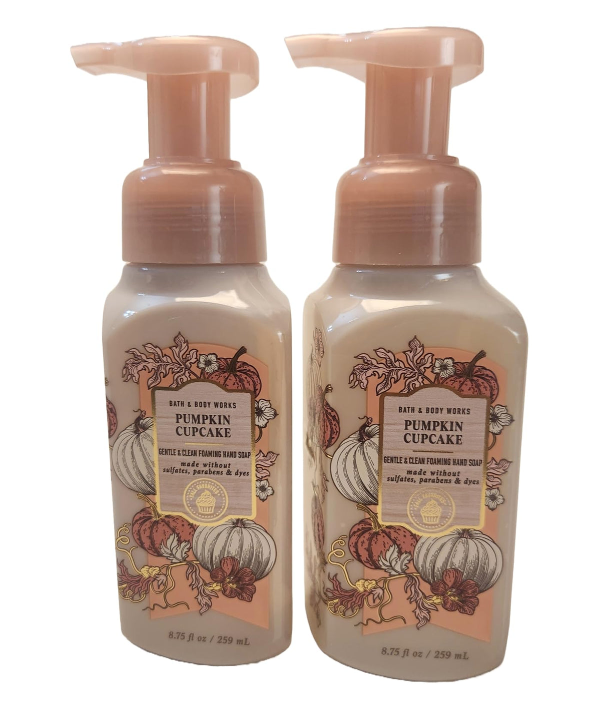 Bath & Body Works Pumpkin Cupcakes Foaming Hand Soap 8 Oz - 2 Pack