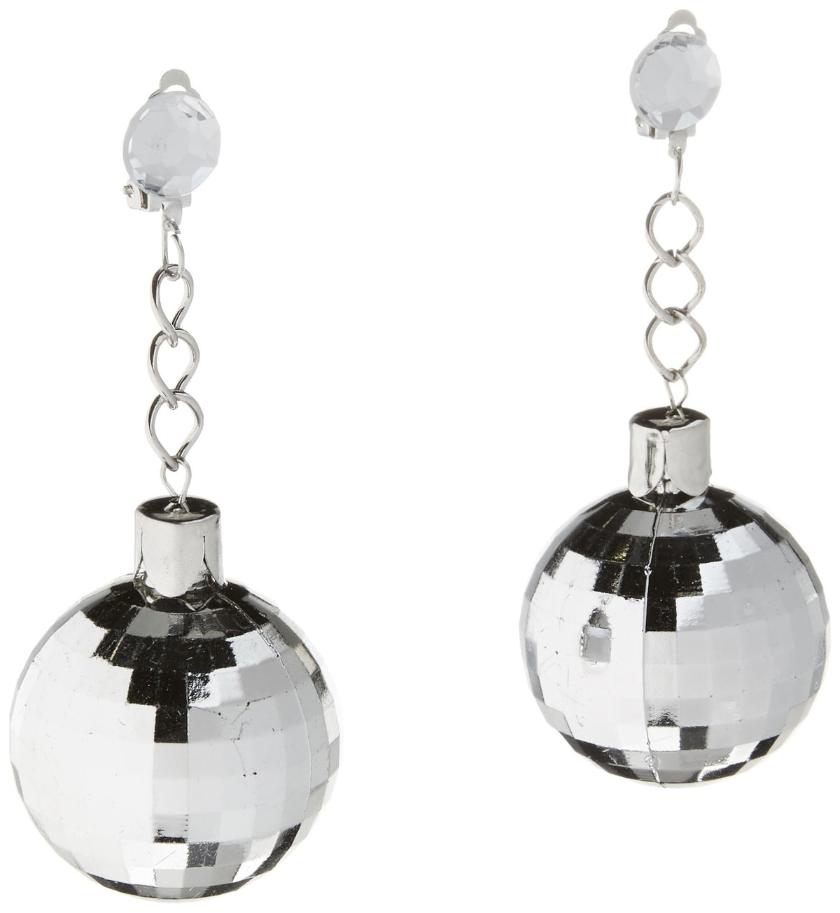 Forum Novelties Disco Ball Clip-On Earrings - Colorful Polyester Party Jewelry