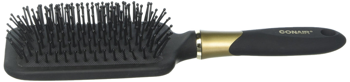 Conair Velvet Touch Paddle Brush - Black, 1 Count, Soft Velvet Material For Effortless Styling