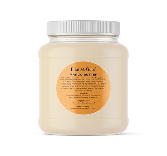 Plant Guru Raw Mango Butter 3 Lbs - 100% Pure Unrefined For Skin, Hair, Diy Soap & Creams