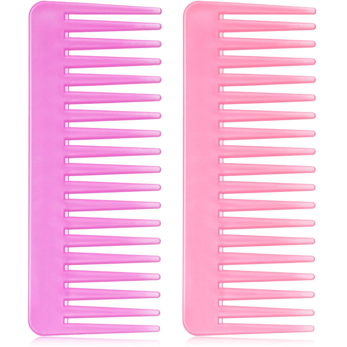 Patelai Large Wide Tooth Detangling Comb For Curly Hair - Pink/Rose Red, Plastic