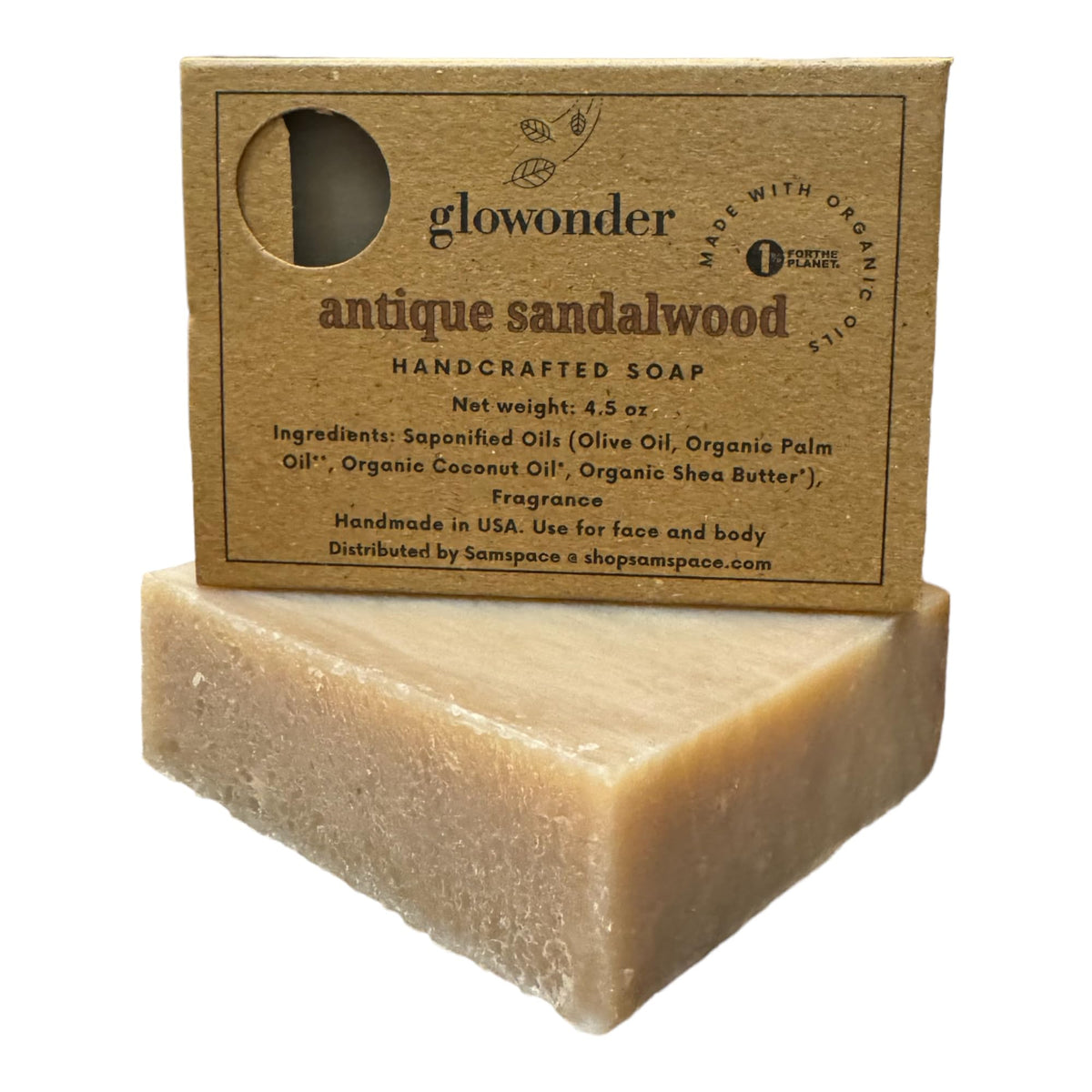 Glowonder Antique Sandalwood Handmade Organic Bar Soap - Moisturizing & Cruelty-Free, 4.5 Oz