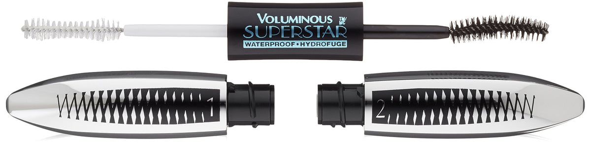 L’Oréal Paris Voluminous Superstar Waterproof Mascara, Blackest Black, 0.41 Fl Oz