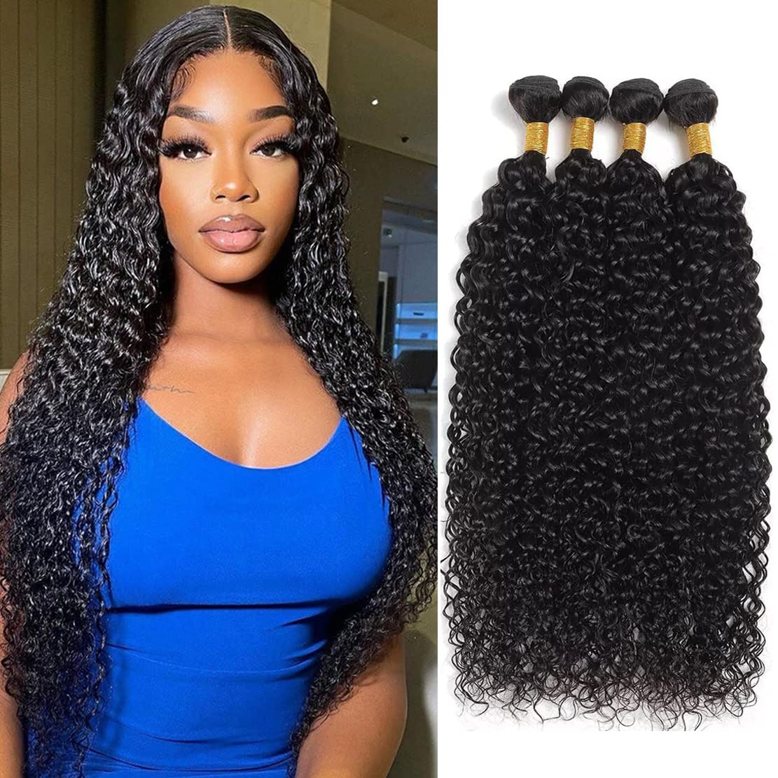 Vallbest Brazilian Water Wave Human Hair Bundles 18&quot;-24&quot; Remy Curly Weave Extensions