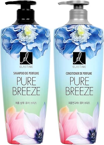 Elastine Perfumed Hair Shampoo & Conditioner Set, 600Ml (Pack Of 2) - Pure Breeze