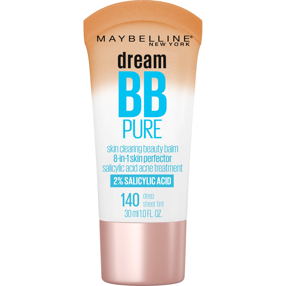 Maybelline Dream Pure Bb Cream, 8-In-1 Skin Perfecting Balm, 2% Salicylic Acid, Deep,